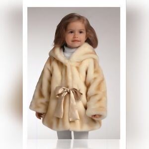 DONNA SALYERS Fabulous Furs Girl's Champagne Coat